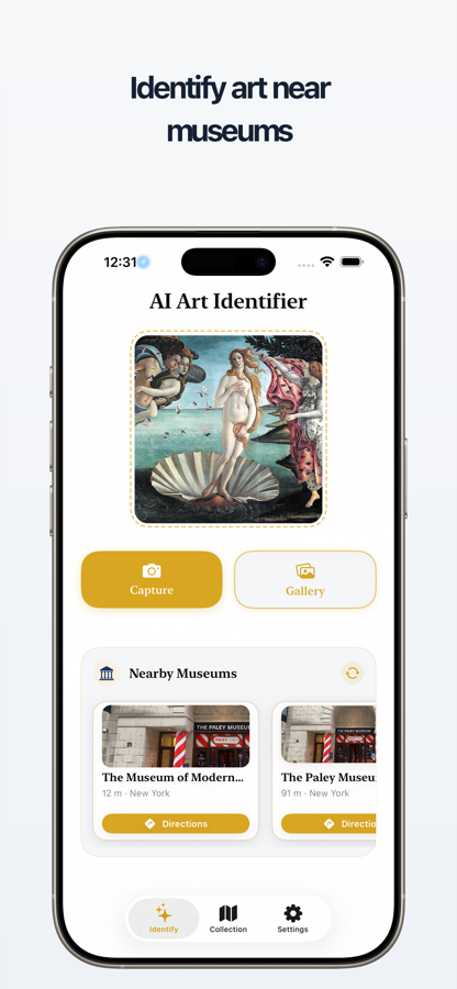 Scanning artwork and finding nearby museums